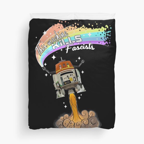 This droid kills fascists- Star Wars rebels chopper Duvet Cover