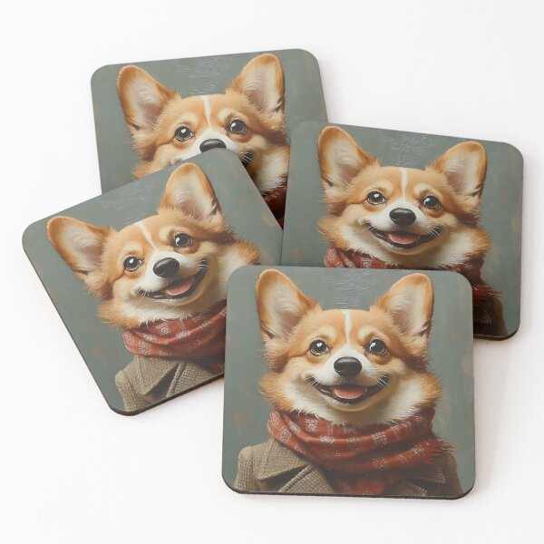 Item preview, Fashion Designer Cute Corgi Dog Wearing a Scarf - Animal Art designed and sold by Chrisjeffries24.