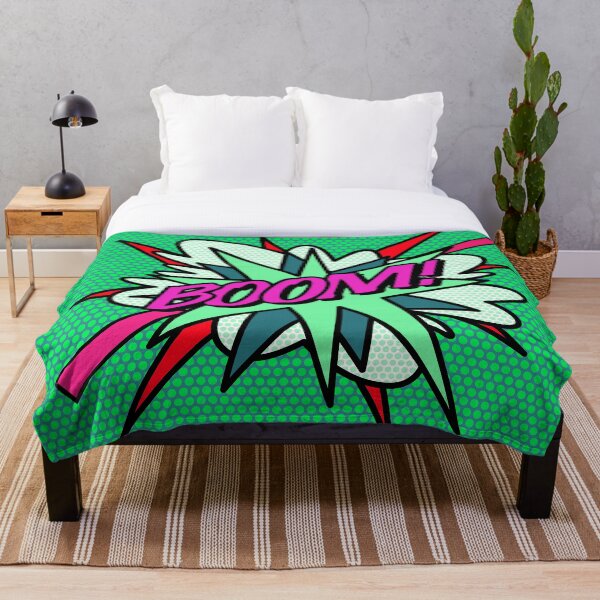 Aperçu de l'œuvre BOOM Bande Dessinée Cool Vert Pop Art Moderne Amusant Rétro créée et vendue par theimagezone.