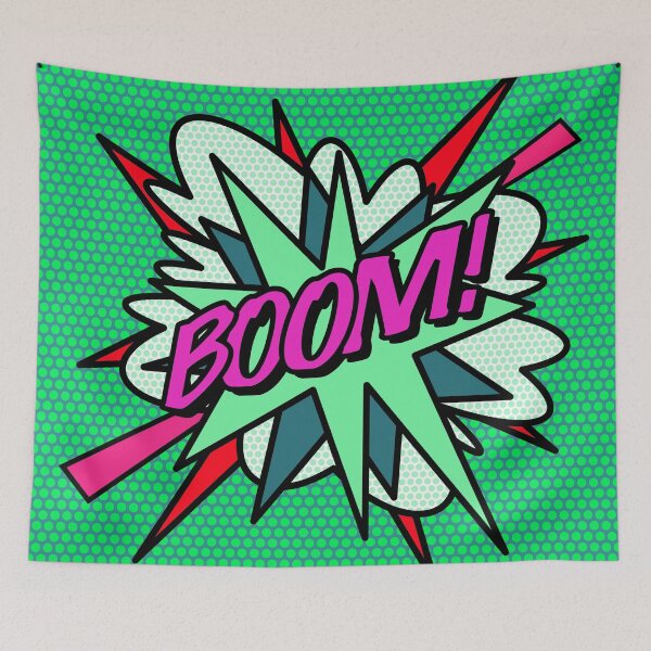 Item preview, BOOM Comic Book Cool Green Pop Art Modern Fun Retro designed and sold by theimagezone.