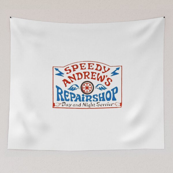 Item preview, Vintage Speedy Andrews Rapair Shop - Day and Night Service designed and sold by QuayTradingCo.