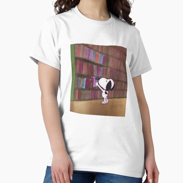 Vista previa del artículo con la obra «Snoopy encontrando un libro», diseñado y vendido por marsuncharted.