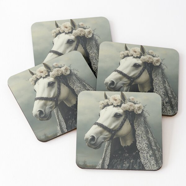 Item preview, The White Horse of Death - Horse Art - Dark Surrealism - Animal Horse designed and sold by Chrisjeffries24.