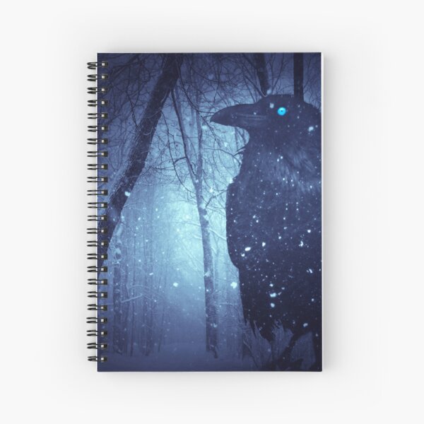 Item preview, Winter Raven Spirit – Mystical Forest Bird with Glowing Eyes designed and sold by Alaska Magick.