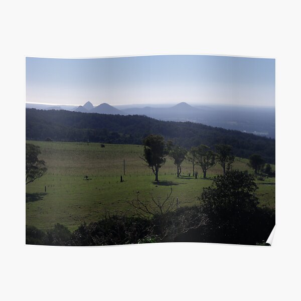 Glasshouse Mountains from Mount Mee Poster