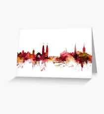 Zurich Switzerland Skyline Greeting Card