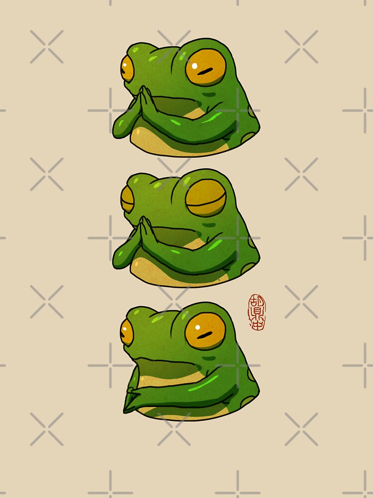 Thumbnail 7 of 7, Oversized T-Shirt, out of patience frog asian style artwork designed and sold by DingHuArt.