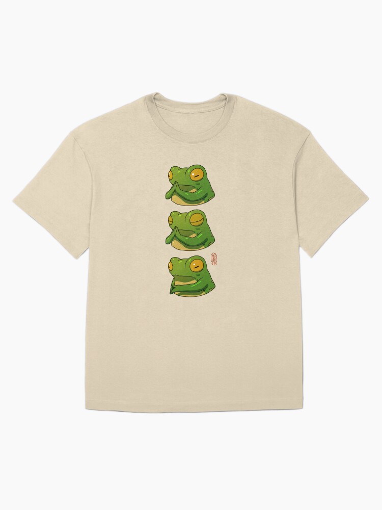 Thumbnail 3 of 7, Oversized T-Shirt, out of patience frog asian style artwork designed and sold by DingHuArt.