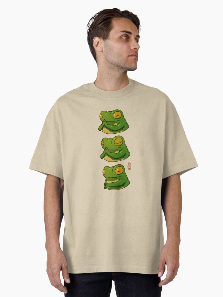 Thumbnail 1 of 7, Oversized T-Shirt, out of patience frog asian style artwork designed and sold by DingHuArt.