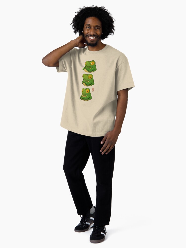Thumbnail 4 of 7, Oversized T-Shirt, out of patience frog asian style artwork designed and sold by DingHuArt.