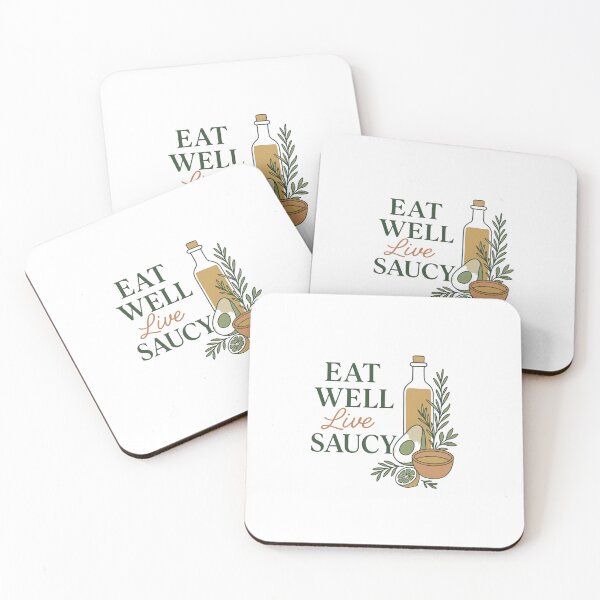 Item preview, Eat Well, Live Saucy – Elegant Foodie Quote Design designed and sold by Designeerguy.