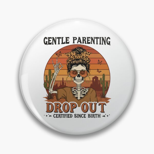 Item preview, Rebellious Skeleton Mom with Leopard Bandana | Gentle Parenting Drop Out | Vintage Sunset Desert Design designed and sold by Colorful-Garden.