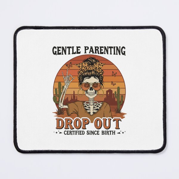 Item preview, Rebellious Skeleton Mom with Leopard Bandana | Gentle Parenting Drop Out | Vintage Sunset Desert Design designed and sold by Colorful-Garden.