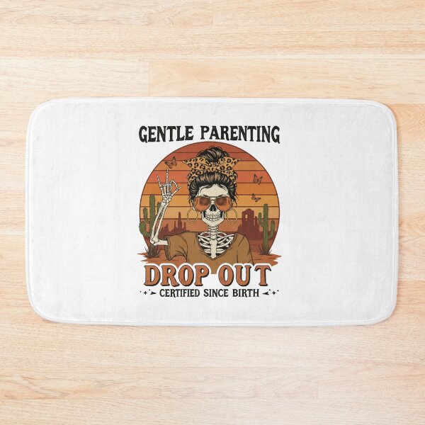 Item preview, Rebellious Skeleton Mom with Leopard Bandana | Gentle Parenting Drop Out | Vintage Sunset Desert Design designed and sold by Colorful-Garden.