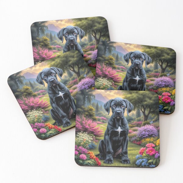 Item preview, Triton Black Great Dane Puppug Portrait designed and sold by Heart and Soul Studio.