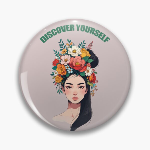 Item preview, discover yourself positive quotes gif floral woman designed and sold by La Loca.