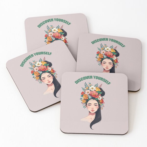 Item preview, discover yourself positive quotes gif floral woman designed and sold by La Loca.