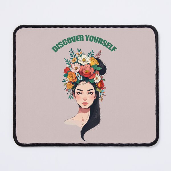 Item preview, discover yourself positive quotes gif floral woman designed and sold by La Loca.
