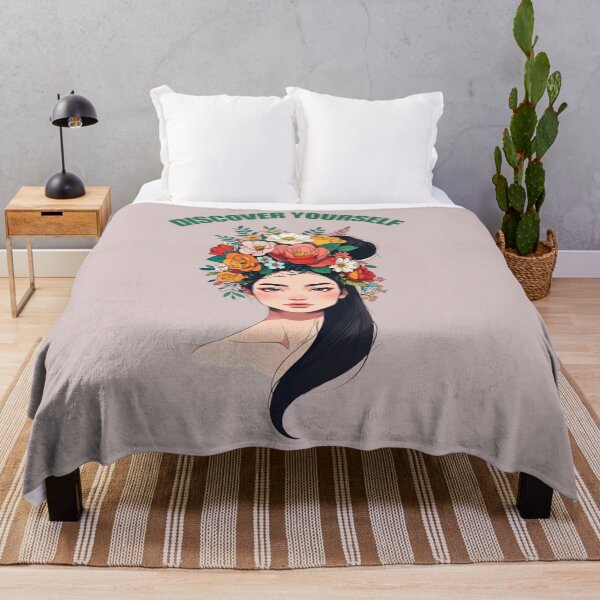 Item preview, discover yourself positive quotes gif floral woman designed and sold by La Loca.