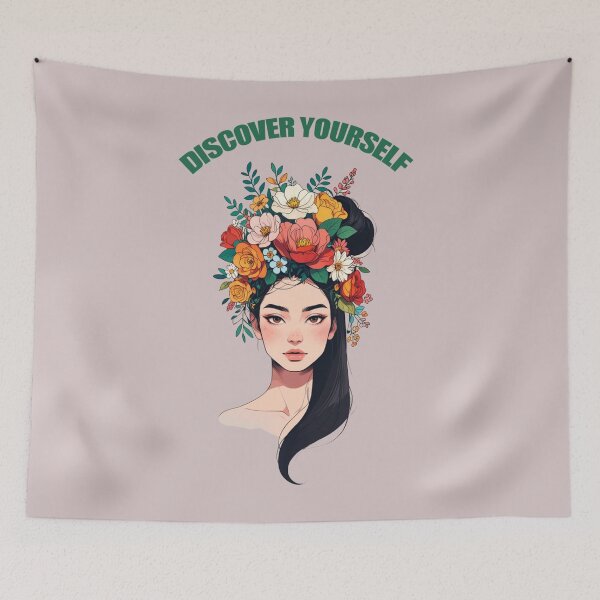 Item preview, discover yourself positive quotes gif floral woman designed and sold by La Loca.