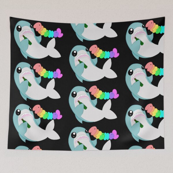 Item preview, A very drunk shark black background designed and sold by CreationsByFey.
