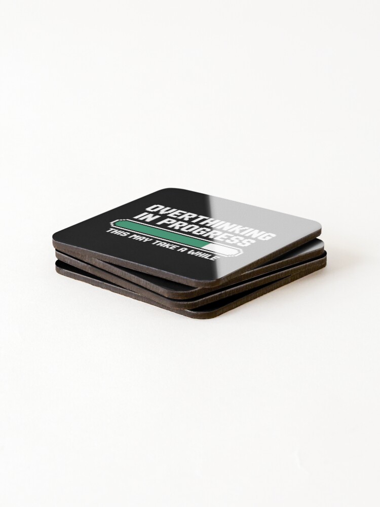 Thumbnail 4 of 5, Coasters (Set of 4), Overthinking In Progress Introvert designed and sold by Davidpama.