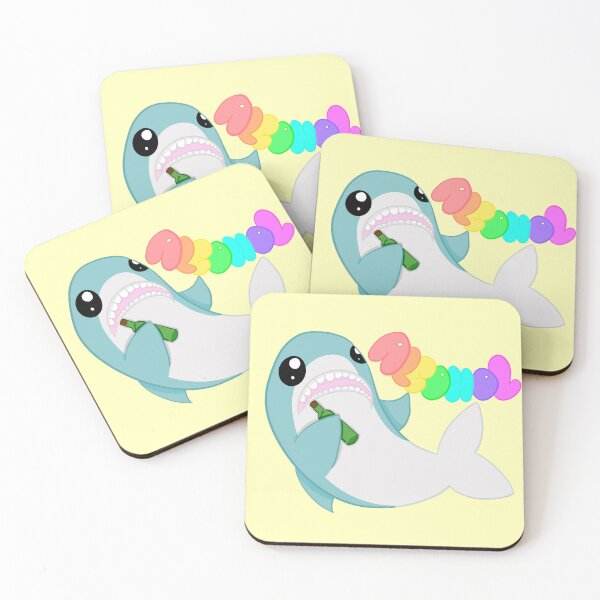 Item preview, A very drunk shark yellow background designed and sold by CreationsByFey.