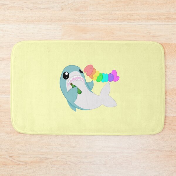 Item preview, A very drunk shark yellow background designed and sold by CreationsByFey.