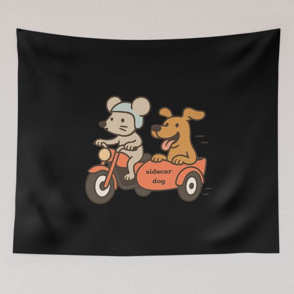 Item preview, Friends On A Motorbike Sidecar Dog designed and sold by SurrealArtSzysz.