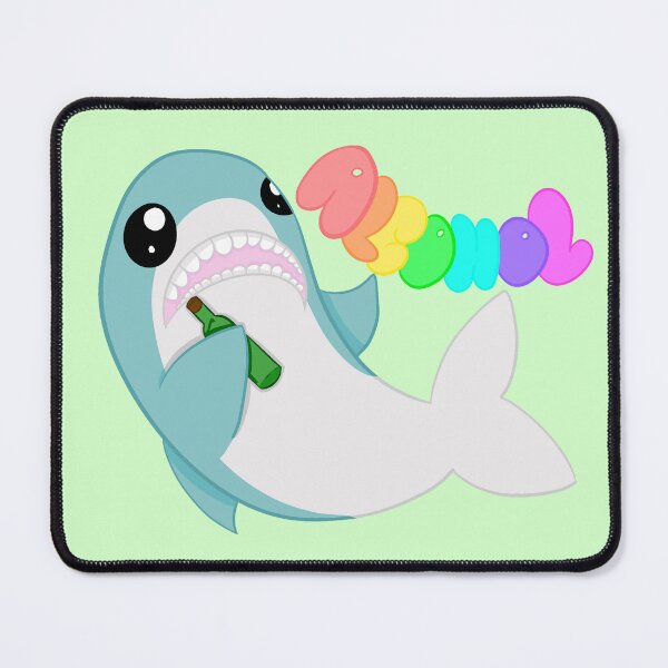 Item preview, A very drunk shark green background designed and sold by CreationsByFey.