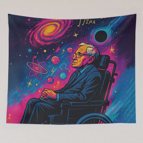 Item preview, Stephen Hawking Pop Art Portrait – Cosmic Science Illustration designed and sold by PrometheusStyle.