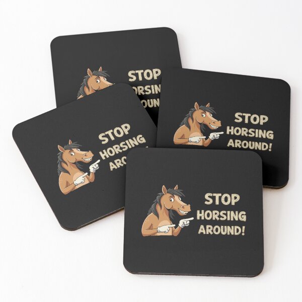 Item preview, Stop Horsing Around! - Cheeky Cartoon Horse Poster designed and sold by amithachapa.