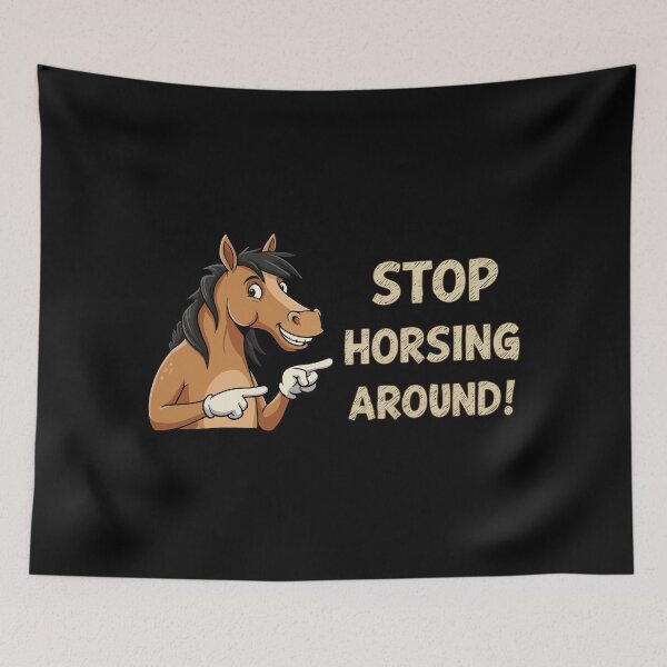 Item preview, Stop Horsing Around! - Cheeky Cartoon Horse Poster designed and sold by amithachapa.