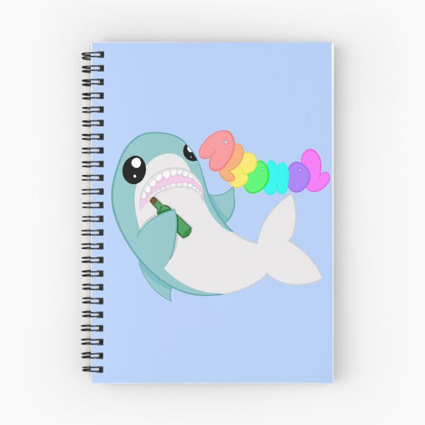 Item preview, A very drunk shark dark blue background designed and sold by CreationsByFey.