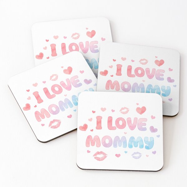Item preview, Soft Pastel "I Love Mommy" with Hearts and Kisses. Mother's Day designed and sold by Drevorezkin.