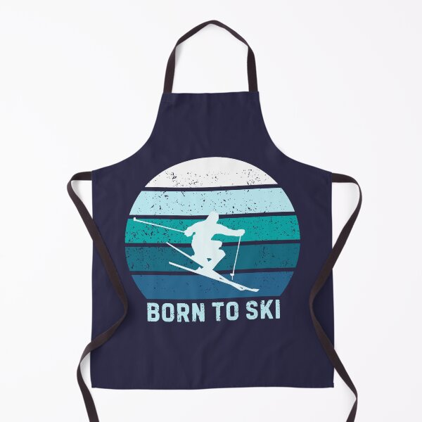 Item preview, Born To Ski Motivational Skiing Retro Sunset Skier designed and sold by StrideSuccess.