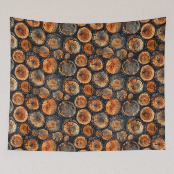Item preview, Watercolor Stacked Timber Rounds designed and sold by NTGUILTY.