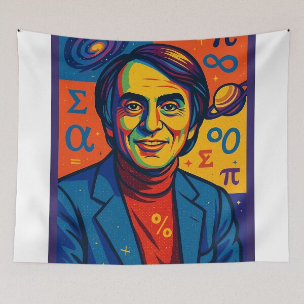 Item preview, Carl Sagan Pop Art Portrait – Retro Cosmic Science Illustration designed and sold by PrometheusStyle.