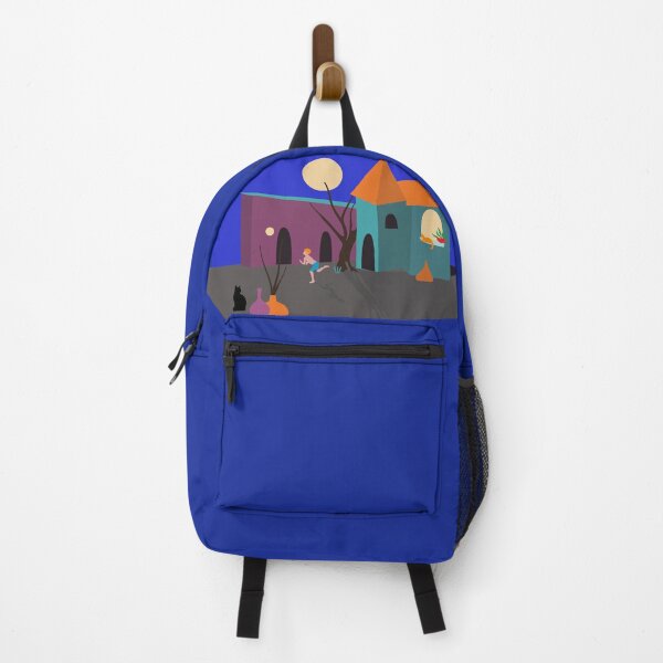Item preview, Nighttime Scene with Boy playing ball and Cats Watching designed and sold by Anna Lemos.