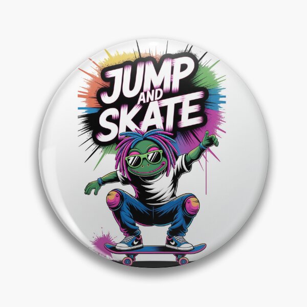 Item preview, Jump and Skate Funky Frog – 90s Neon Street Art Style Skater Design designed and sold by elisarasada.