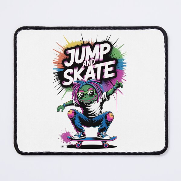 Item preview, Jump and Skate Funky Frog – 90s Neon Street Art Style Skater Design designed and sold by elisarasada.