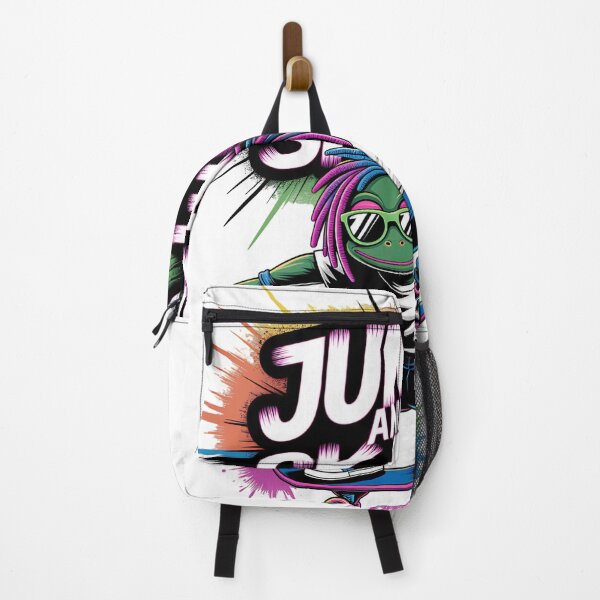 Item preview, Jump and Skate Funky Frog – 90s Neon Street Art Style Skater Design designed and sold by elisarasada.