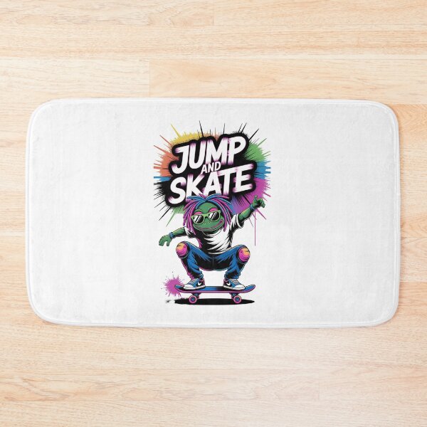 Item preview, Jump and Skate Funky Frog – 90s Neon Street Art Style Skater Design designed and sold by elisarasada.
