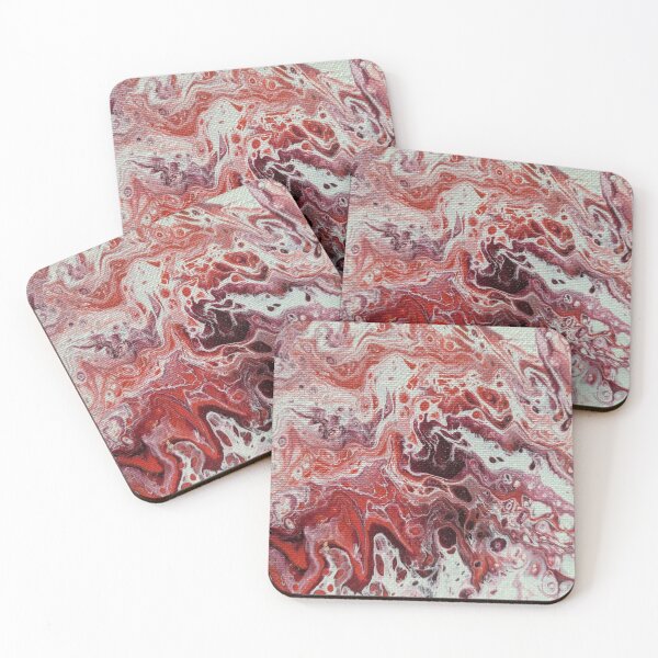 Item preview, Abstract Acrylic Fluid Pour Painting Red designed and sold by HmgrownEclectic.