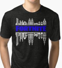 Fortnite: Battle Royale - White/Blue Tri-blend T-Shirt