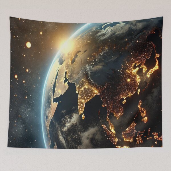 Item preview, Earth at Night – Cosmic View designed and sold by GalenaDeco.