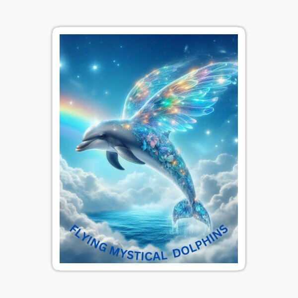 Item preview, Flying Mystical Dolphins designed and sold by DirtyPoolTime.
