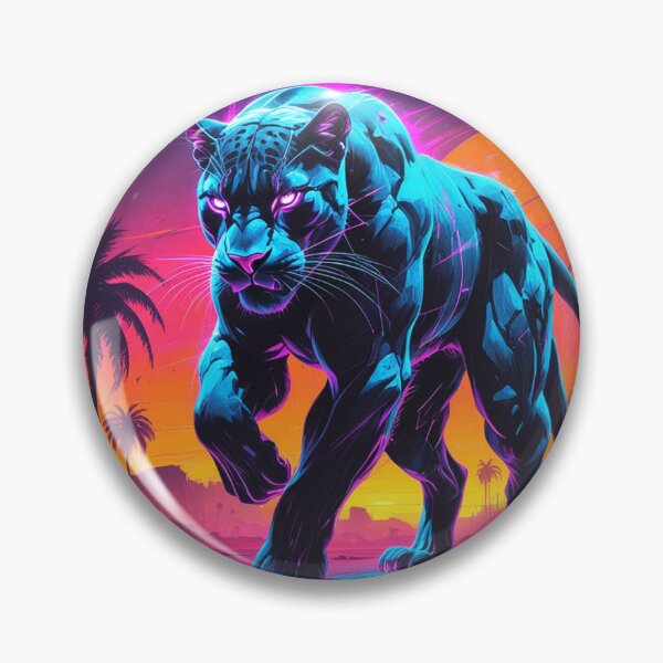 Item preview, Neon Panther in a Retro Sunset designed and sold by Blueangelgal.