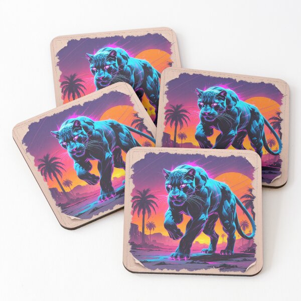 Item preview, Neon Panther in a Retro Sunset designed and sold by Blueangelgal.