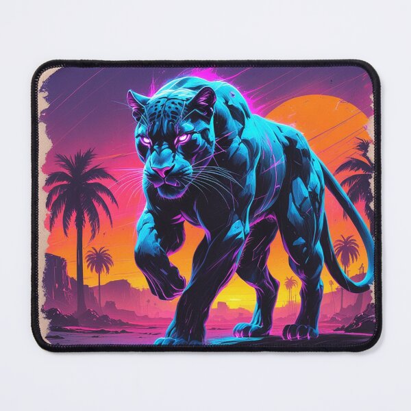 Item preview, Neon Panther in a Retro Sunset designed and sold by Blueangelgal.